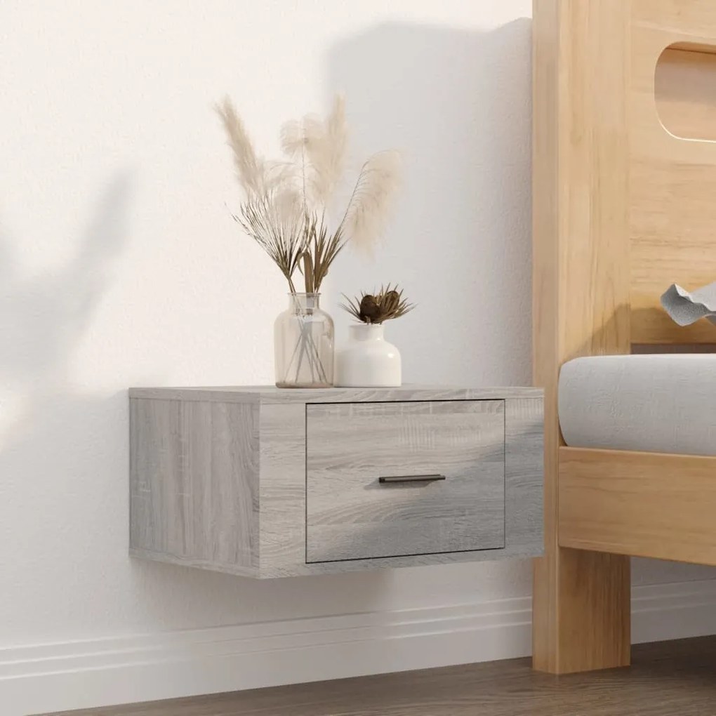 Comodino A Muro Grigio Sonoma 50x36x25 Cm /