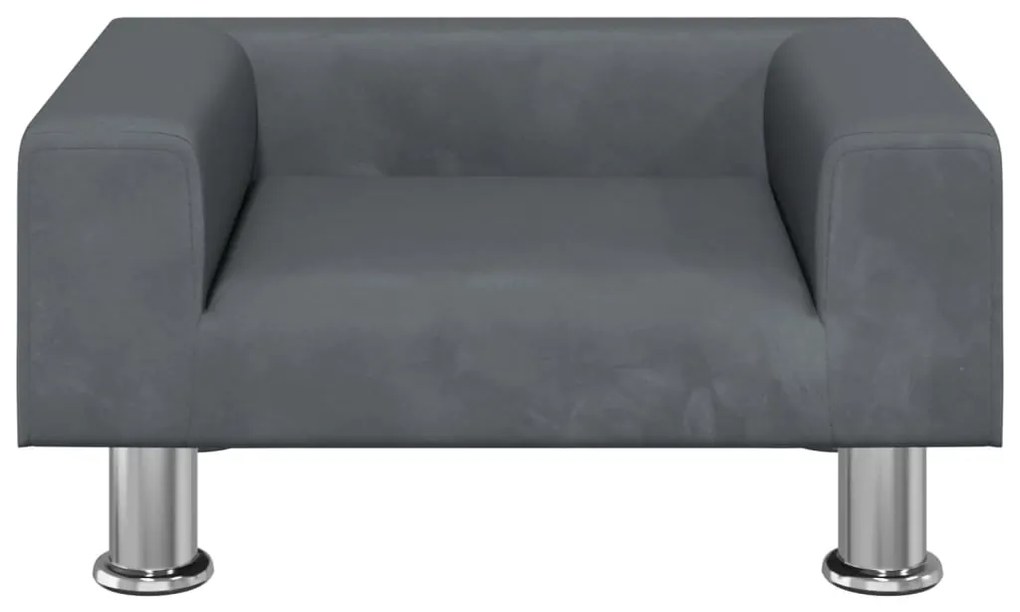 Divano per bambini grigio scuro 50x40x26,5 cm in velluto