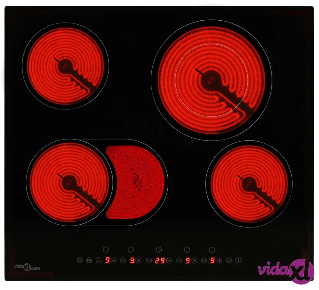 vidaXL Piano Cottura in Ceramica con 4 Zone e Controlli Touch 6600 W