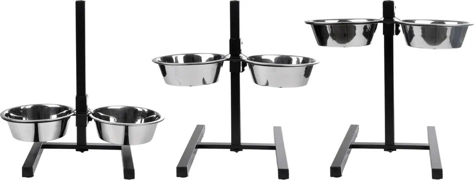 Set di ciotole per cani in acciaio inox con base - Love Story