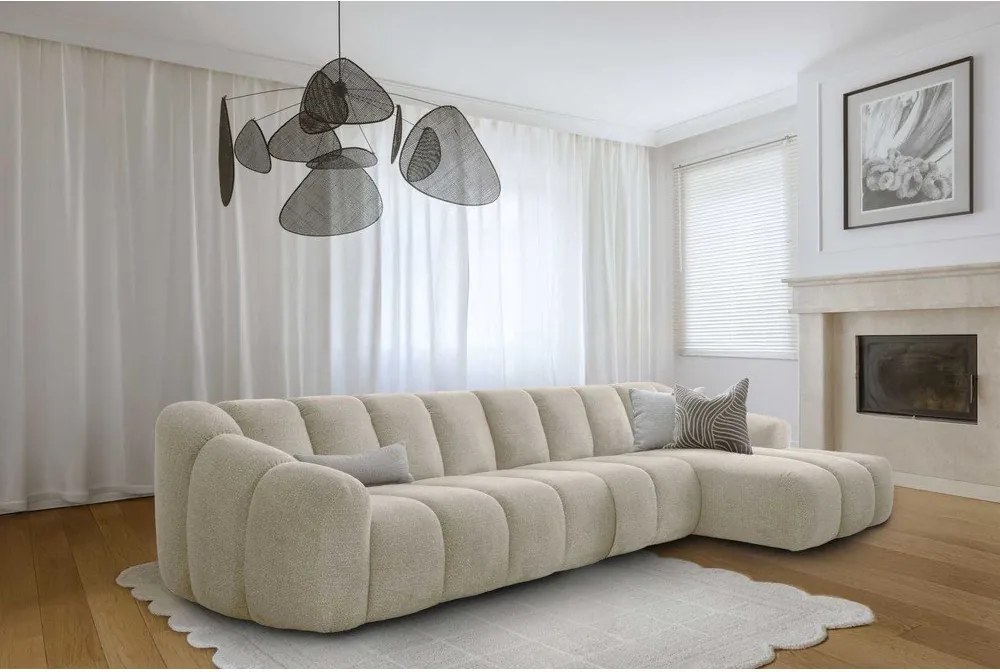 Divano angolare beige (con penisola a destra/con chaise lounge) Shell – Miuform