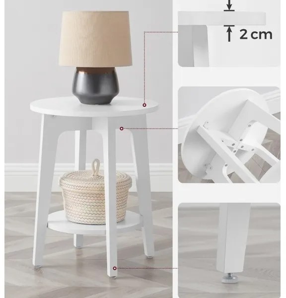 Tavolino laterale KAEL bianco