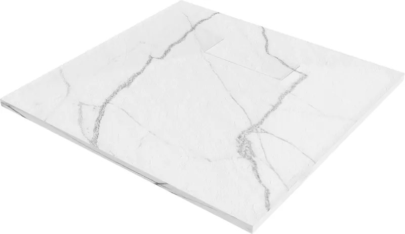 Mexen Hugo piatto doccia quadrato SMC 80 x 80 cm, pietra bianca - 42158080