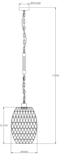 Globo 15670H - Lampadario su catena HALIA 1xE27/60W/230V