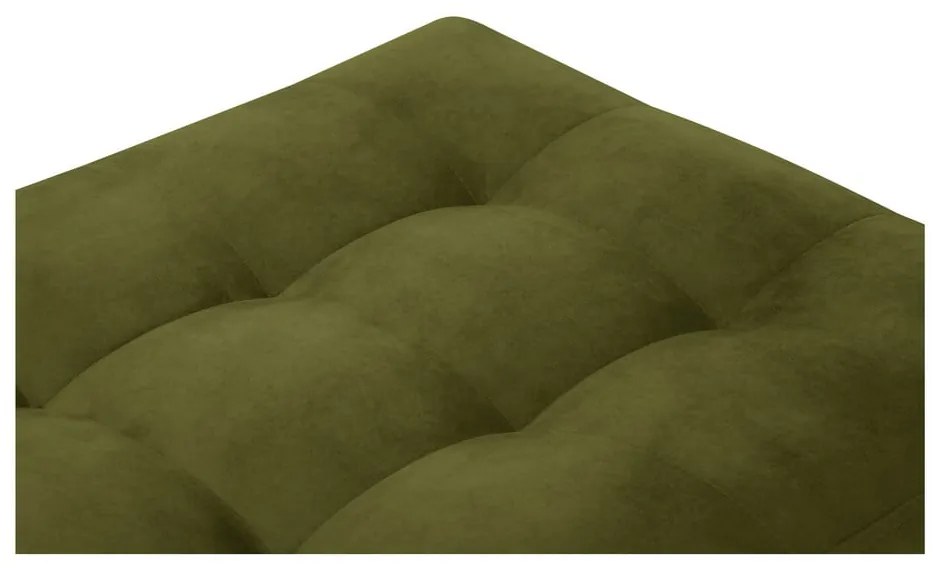 Poggiapiedi in velluto verde oliva Santo - Milo Casa