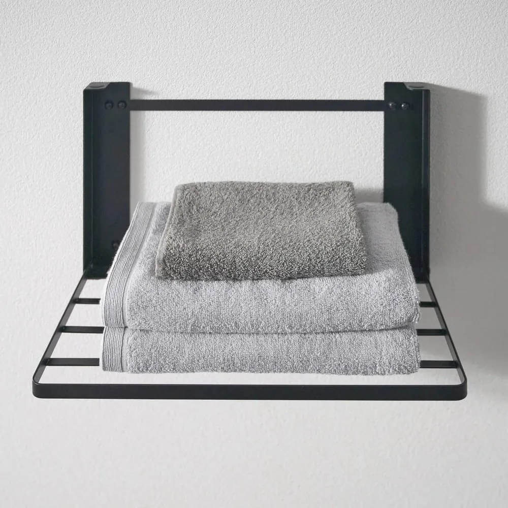 Mensola da bagno da parete nera opaca in acciaio Tower – YAMAZAKI