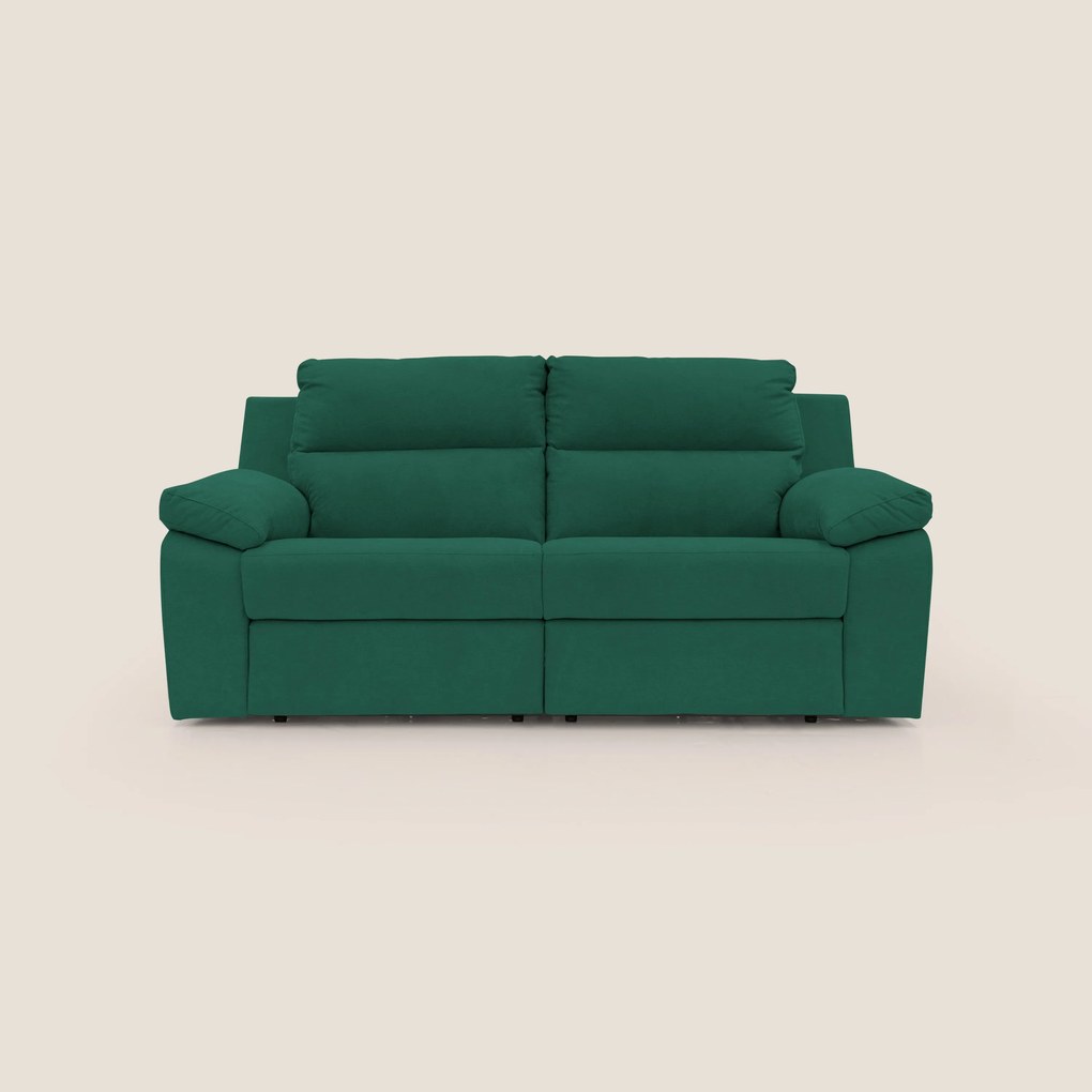 Romeo Divano relax con recliner elettrico in morbido tessuto impermeabile T02 verde