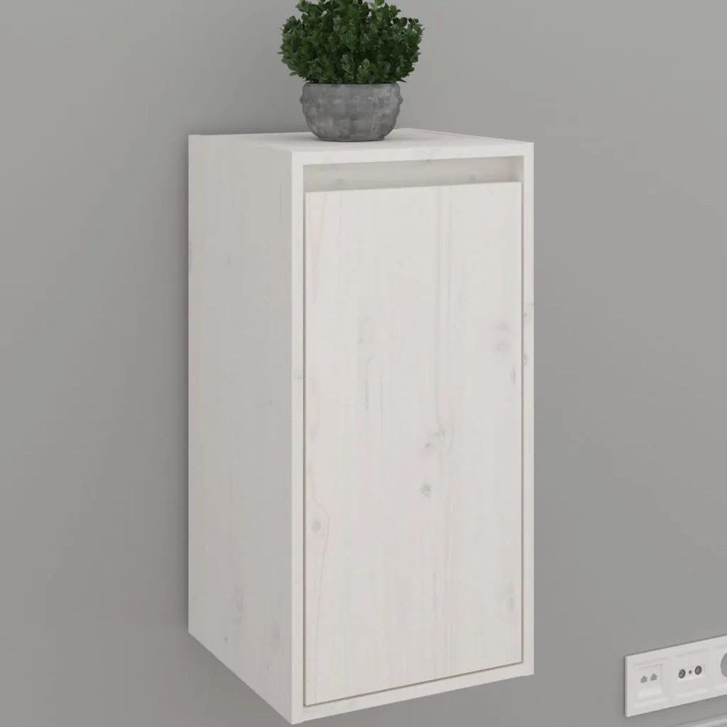 Pensile Bianco 30x30x60 Cm İn Legno Massello Di Pino /