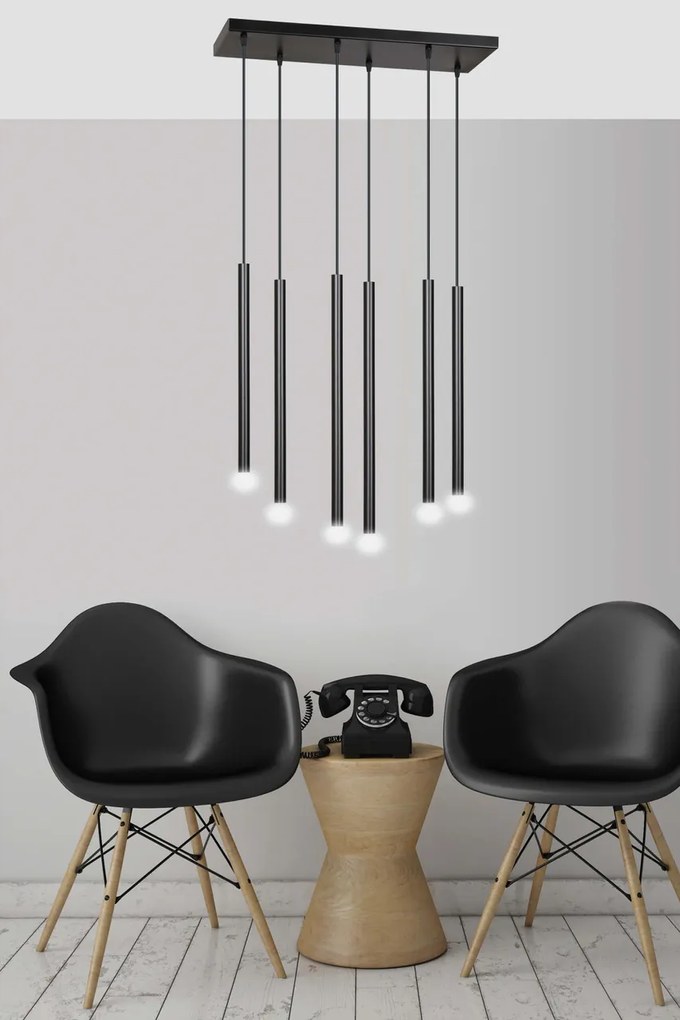 Lampadario a sospensione SELTER 6 BLACK