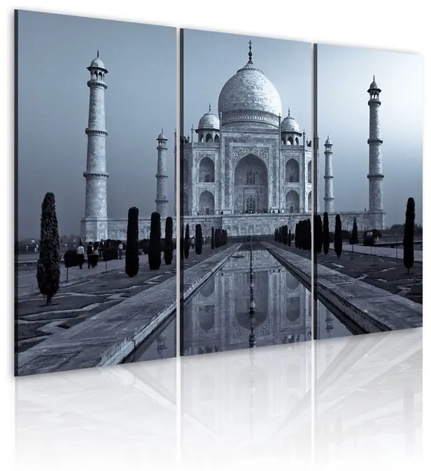 Quadro Taj Mahal di notte, India  Colore bianco e nero, Dimensioni e Misure 120x80