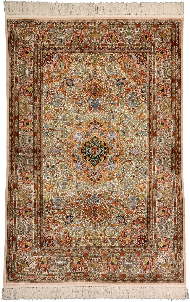 Hereke Tappeto 180 x 130 Beige (Cina) Annodato A Mano