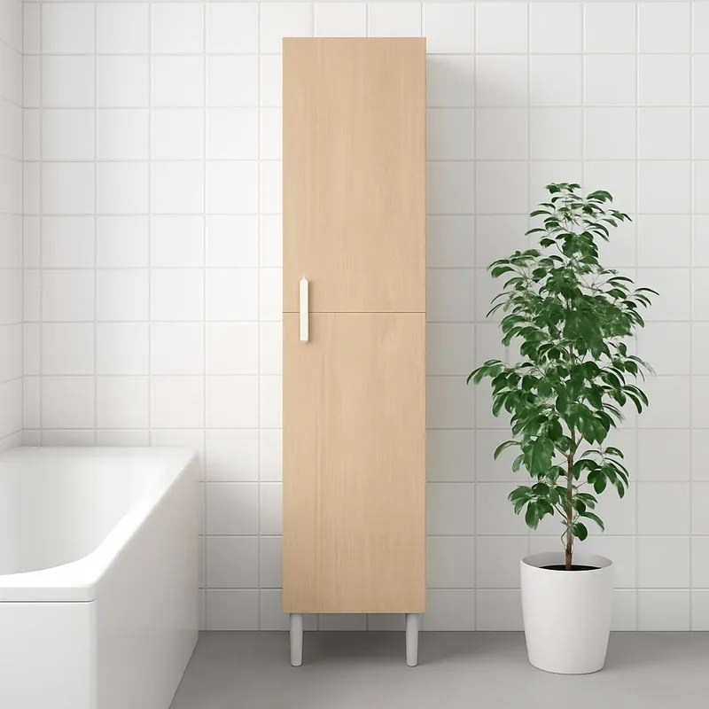 Colonna per mobile bagno Easy SENSEA 2 ante P 32 x L 35 x H 186 cm rovere placcato legno