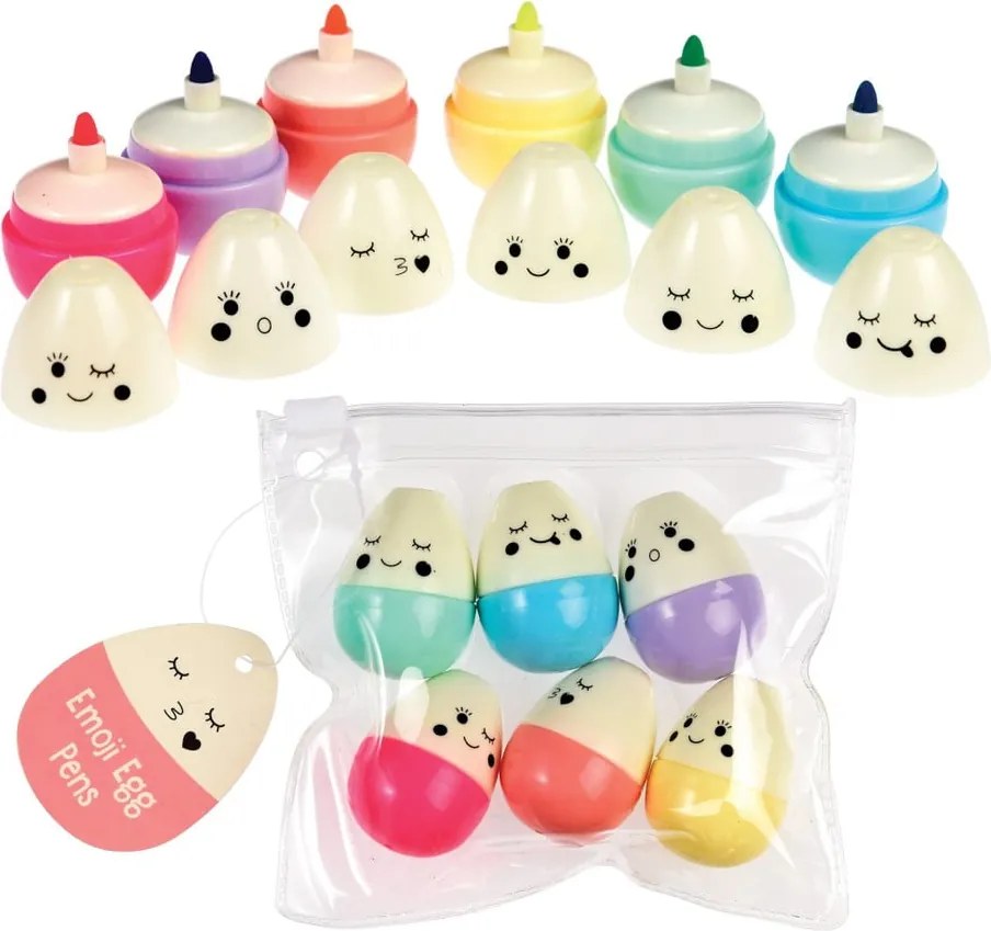 Set di 6 pennarelli Emoji Egg - Rex London