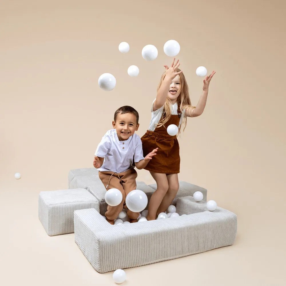 Gioco per psicomotricità color crema in velluto a coste 6 pz altezza totale 40 cm 100x35 cm Montessori – Meowbaby