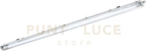 Plafoniera stagna led atlantic silver 1 luce attacco t8 i incluso i...