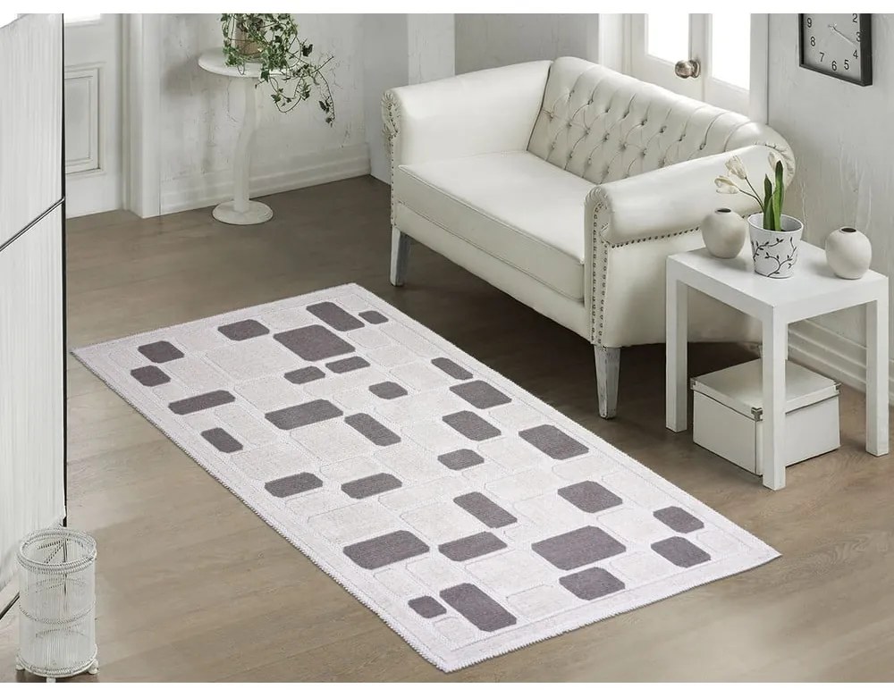 Tappeto in cotone beige, 60 x 90 cm Mozaik - Vitaus