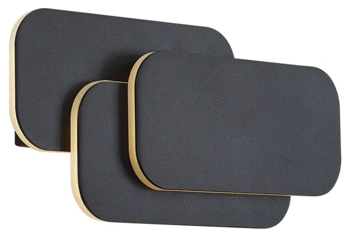 Lampada da parete moderna nera con LED dimmerabile a 3 livelli - Dias