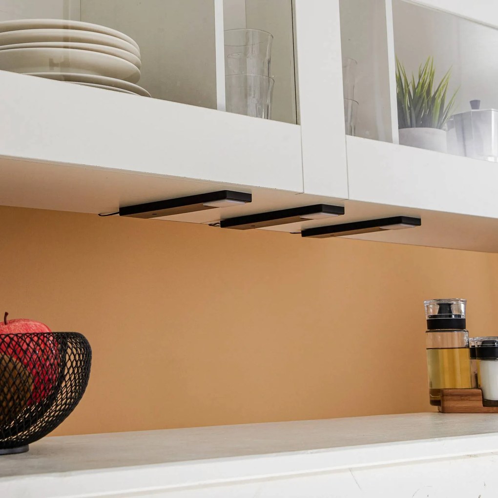 Lindby Amaryll Lampada LED per mobili, set di 3, nero