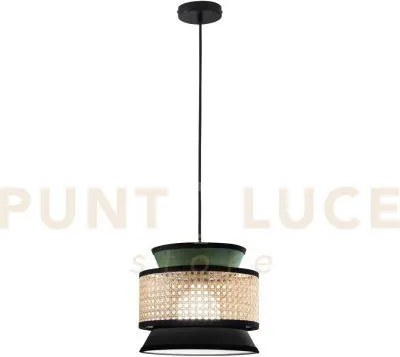 Lampadario a sospensione gazebo verde nero rattan naturale 1 luce a...
