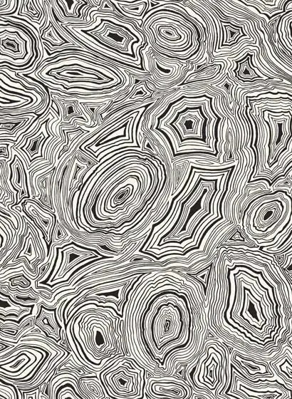 Cole & Son Carta da parati Malachite - White and Black