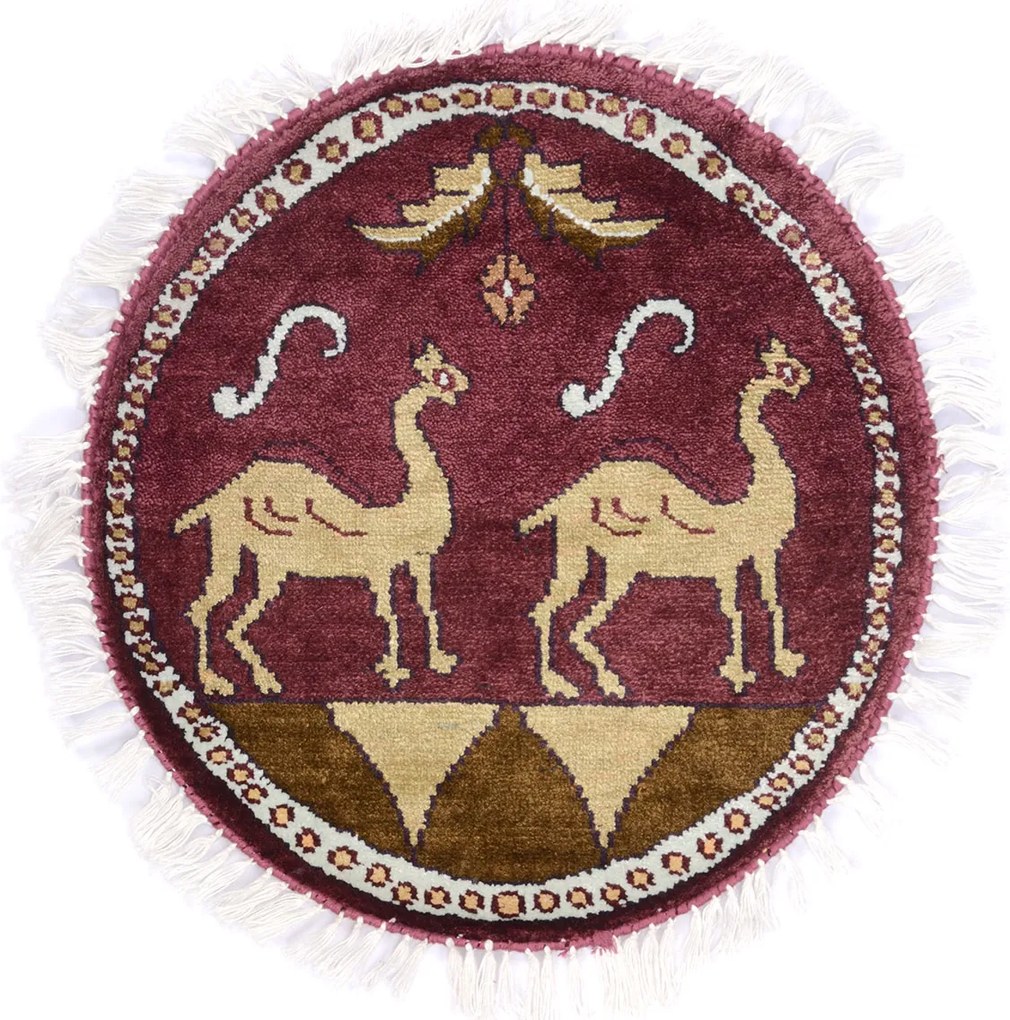 Agra Tappeto orientale 50x50 Rosa (Indian) Annodato A Mano