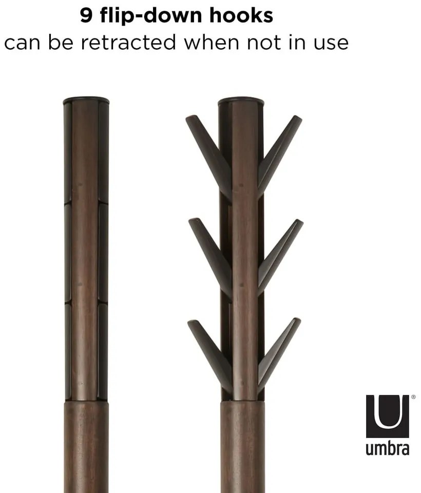 Appendino in legno nero in gomma naturale Flapper - Umbra