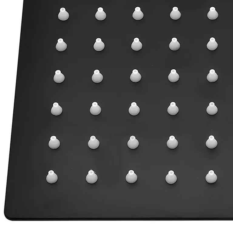 Soffione doccia rettangolare 30x20 cm nero opaco in acciaio inox