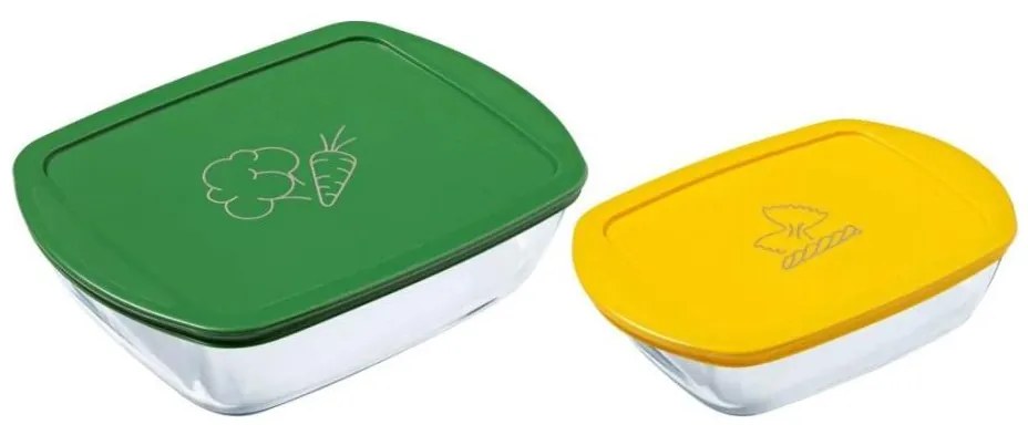 Set da 2 contenitori in vetro per alimenti PYREX 1,2/2,5 l