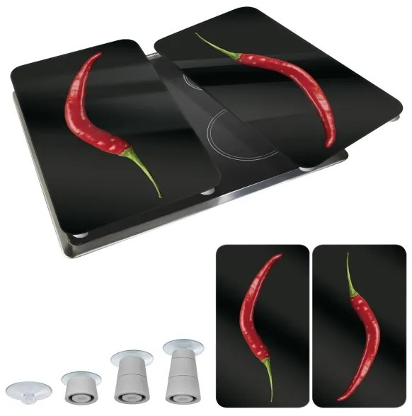 WENKO 2521380100 - Copertura per piano cottura 30x52 cm multicolore/grigia/trasparente