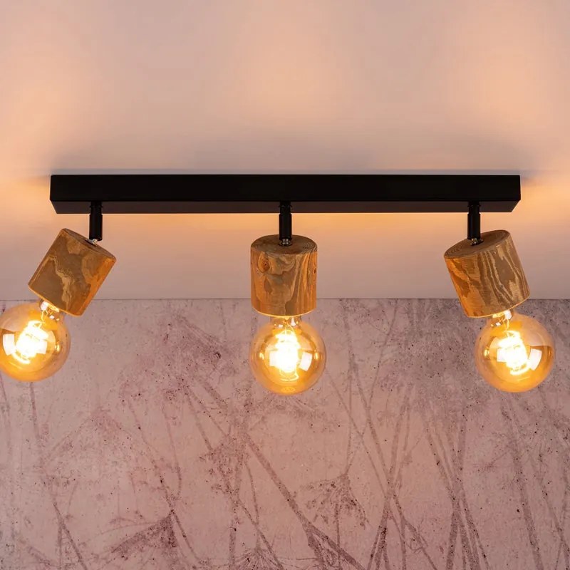 Plafoniera scandinavo Plafoniera scandinavo Matilde 3 x E27 nero IP20, 3XE27