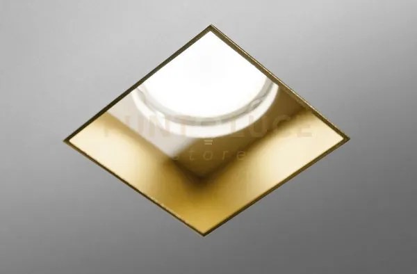 Elis faretto da incasso 1 luce raso ottone attacco gu10 d.110mm