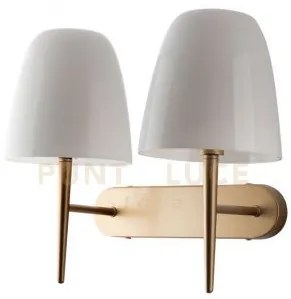 Applique a parete ares bianca 2 luci attacco e14 42x22x33,7cm