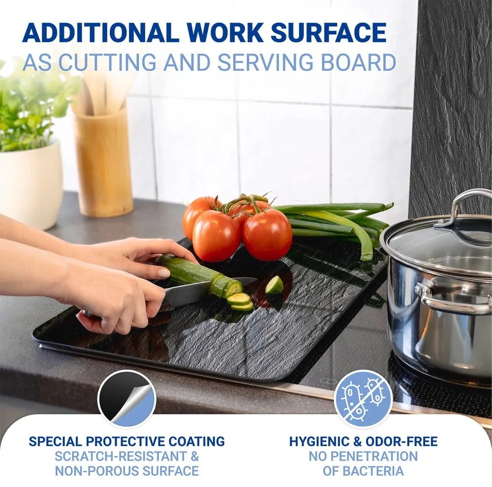 Set di 2 cappe da cucina in vetro con, 52 x 30 cm Slate - Wenko