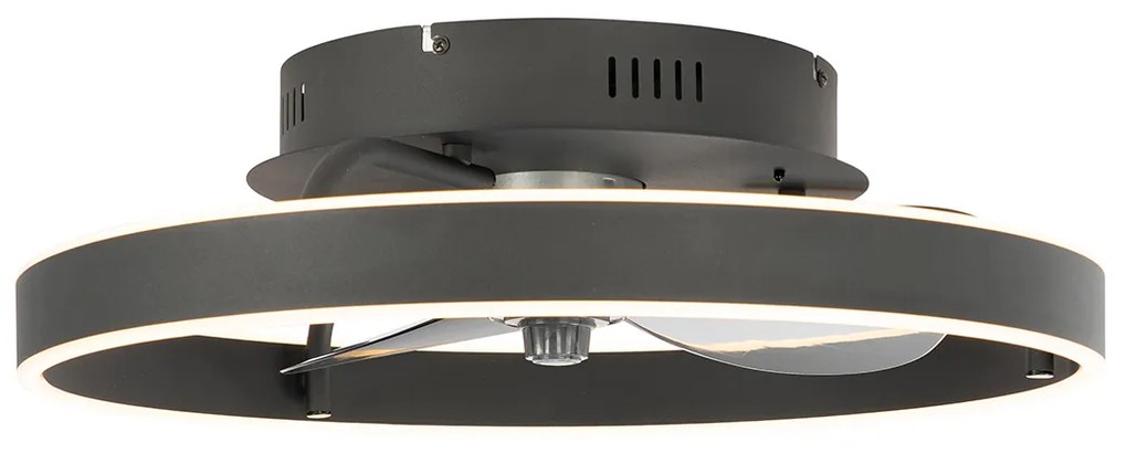 Ventilatore da soffitto nero 50 cm con LED dimmerabile con telecomando - Maddy