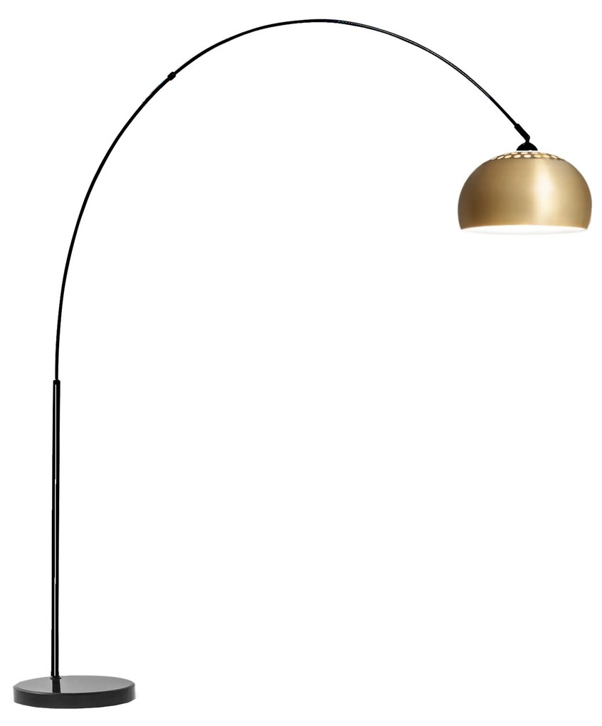 blumfeldt Amara Lampada ad Arco Schermo Dorato Base in Marmo E27 Cavo: 2 m oro