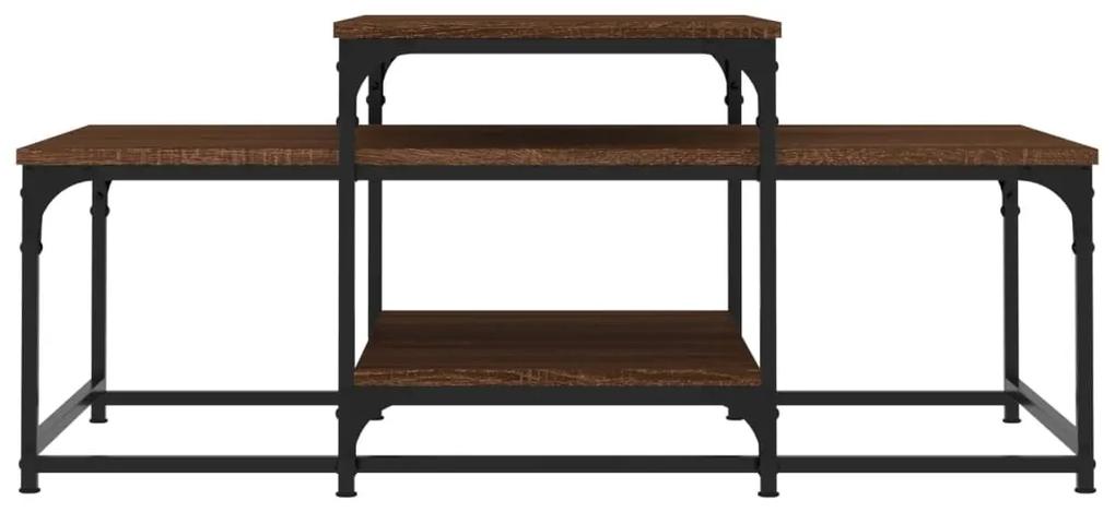 Tavolino salotto rovere marrone 102x60x45cm legno multistrato