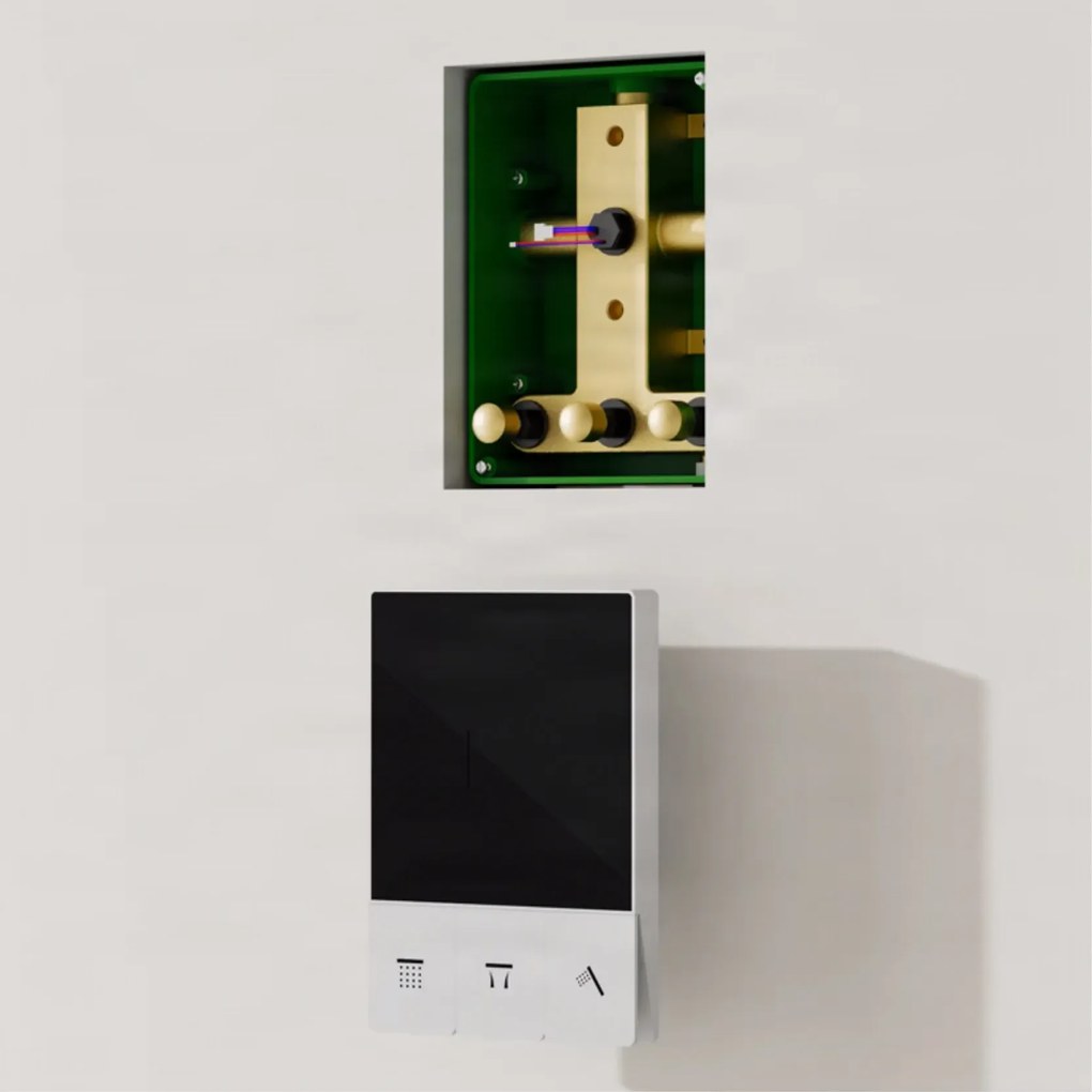 Sistema doccia a incasso ELITE EDITION BCS1721 termostatico, multigetto e a cascata in più finiture — Nero opaco — A soffitto