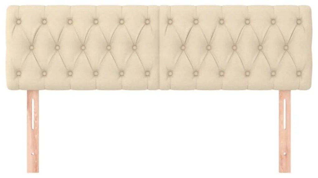 Testiera 2 pz crema 80 x 7 x 78/88 cm in tessuto