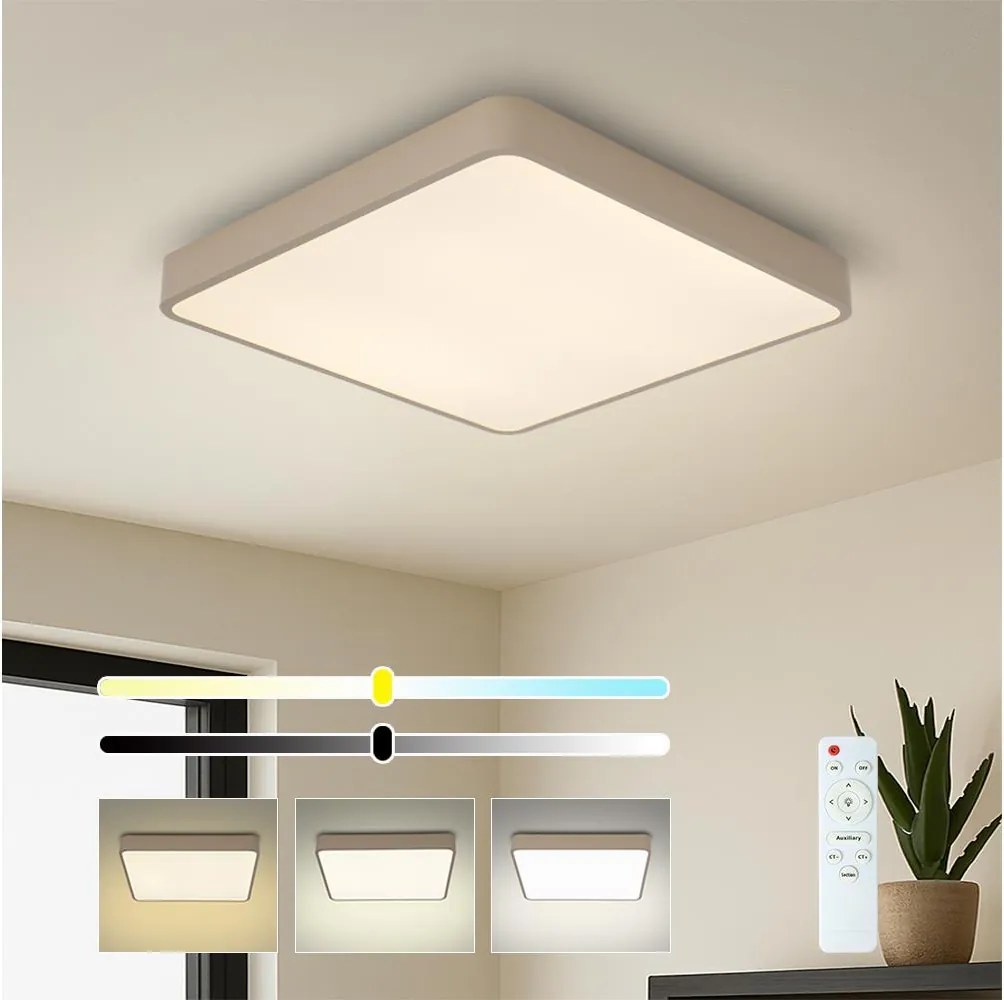 Brilagi-LED dimmerabile plafoniera POOL LED/48W/230V 3000-6000K 50x50 cm beige + telecomando