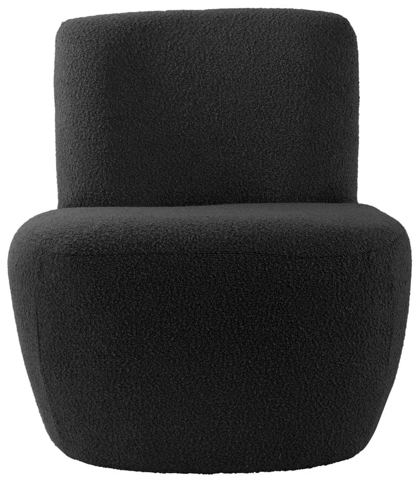 Poltrona nera in tessuto bouclé Ada - Leitmotiv