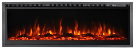 Camino elettrico da parete a incasso frontale CHICAGO130 L127 x P14 x H45 cm