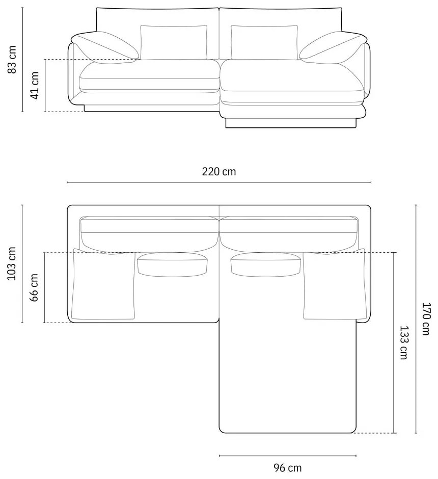 Divano angolare beige (con penisola a destra/con chaise lounge) con rivestimento in velluto Torino – Micadoni