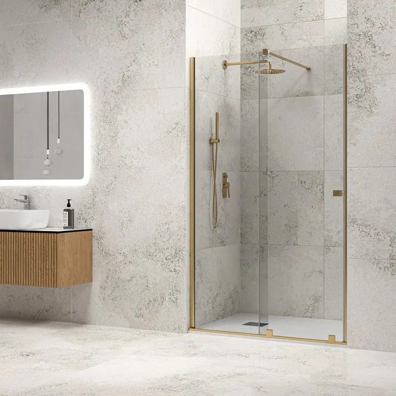 Kamalu - Porta doccia color oro senza telaio 160 cm | KNM4000G