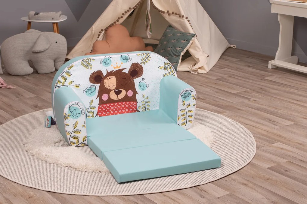 Divano per bambini Orso addormentato - turchese