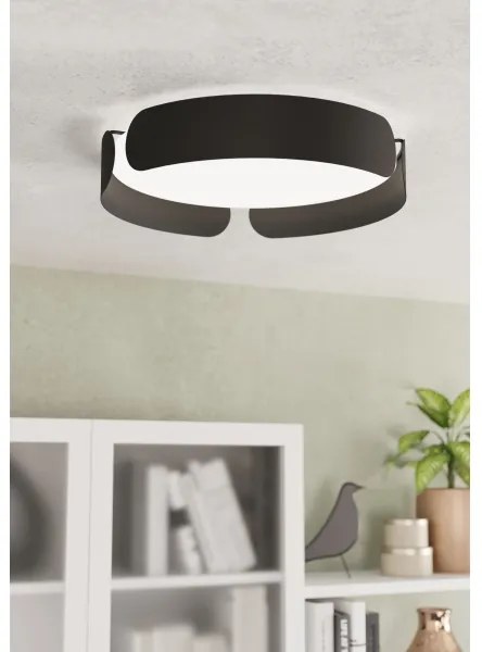 Eglo 99621 - Plafoniera LED VALCASOTTO LED/20W/230V Ø 37 cm nera