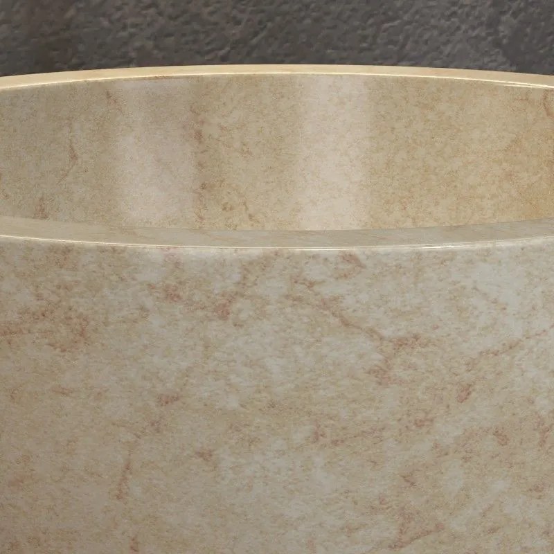 Kamalu - lavabo bango in marmo colore crema 40cm  litos-lc40