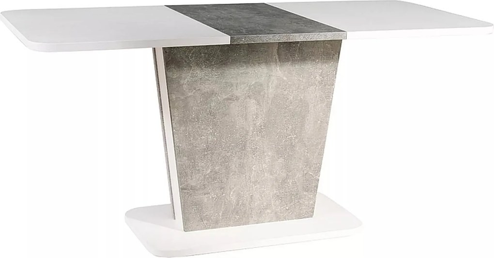 Tavolo Calipso IN allungabile in finitura bianco opaco ed effetto cemento – 110/145x68x76 cm
