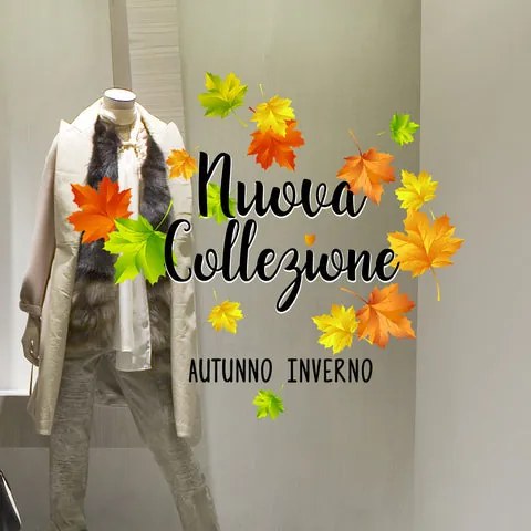 Nuova collezione foglie d&#39;autunno | Vetrofania