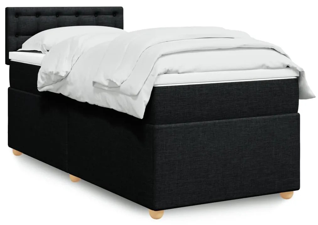 Giroletto A Molle Con Materasso Nero 100x200 Cm İn Tessuto /