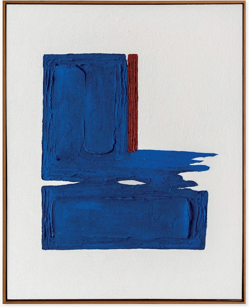 Quadro dipinto a mano con cornice in legno Snorkel Blue